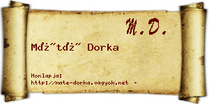 Máté Dorka névjegykártya