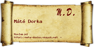 Máté Dorka névjegykártya