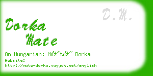 dorka mate business card